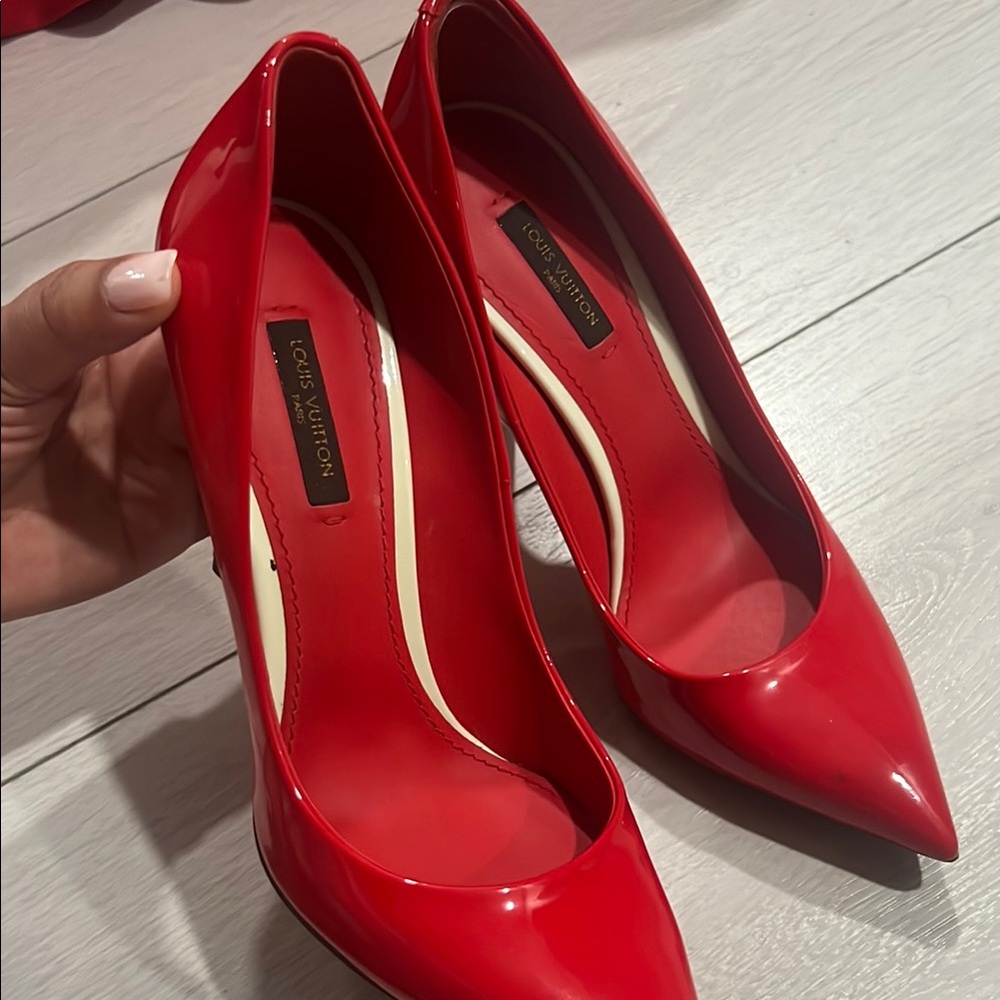 Louis Vuitton Red Patent Leather Stiletto Heels